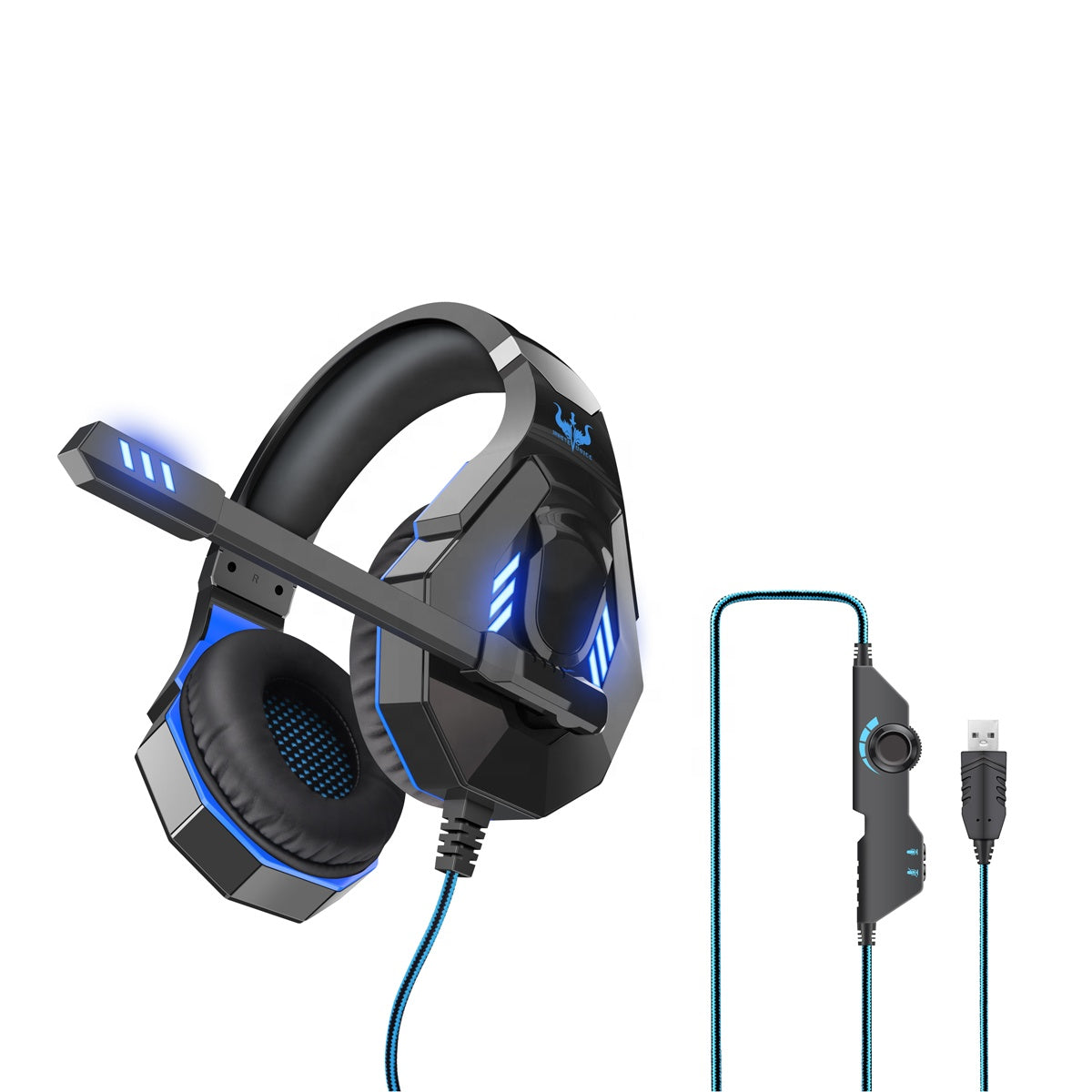 OVLENG Q10 Gaming E-Sports Headphone USB 7.1 Srounding Sound Over-Ear Volume Adjustment Wired Headset Cool LED Light Earphone with Microphone OVLENG Q10 Gaming E-Sports Headphone USB 7.1 Srounding Sound Over-Ear Volume Adjustment Wired Headset Cool LED Light Earphone with Microphone